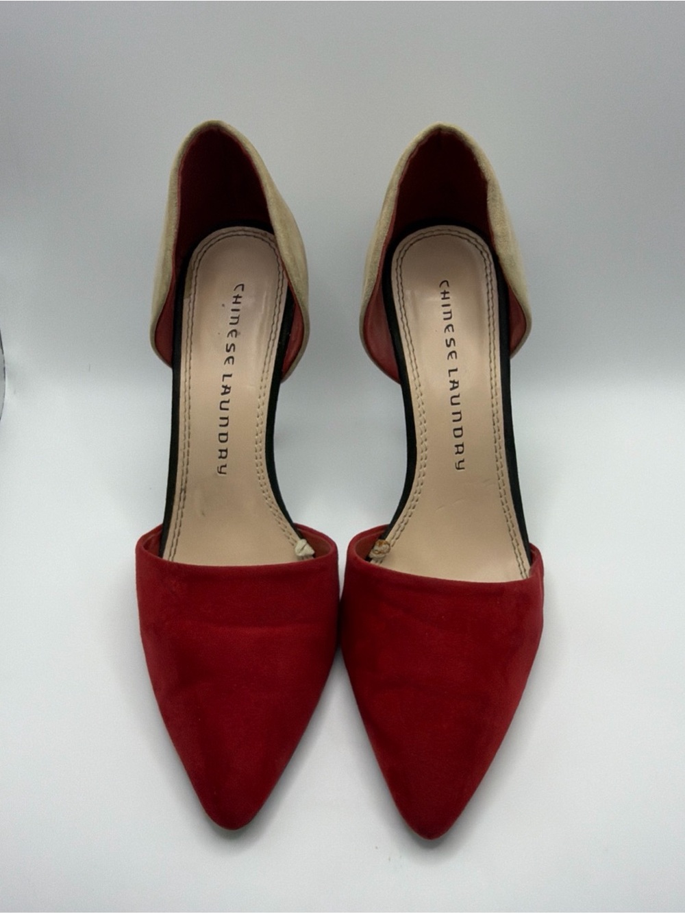 Chinese Laundry D'Orsay Suede Slip On Pumps Size 7 Red,tan Black